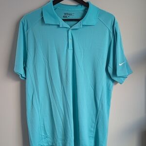 Nike Golf Tour Performance Dri-Fit Polo Shirt Men’s Large L Teal Blue 509167-405